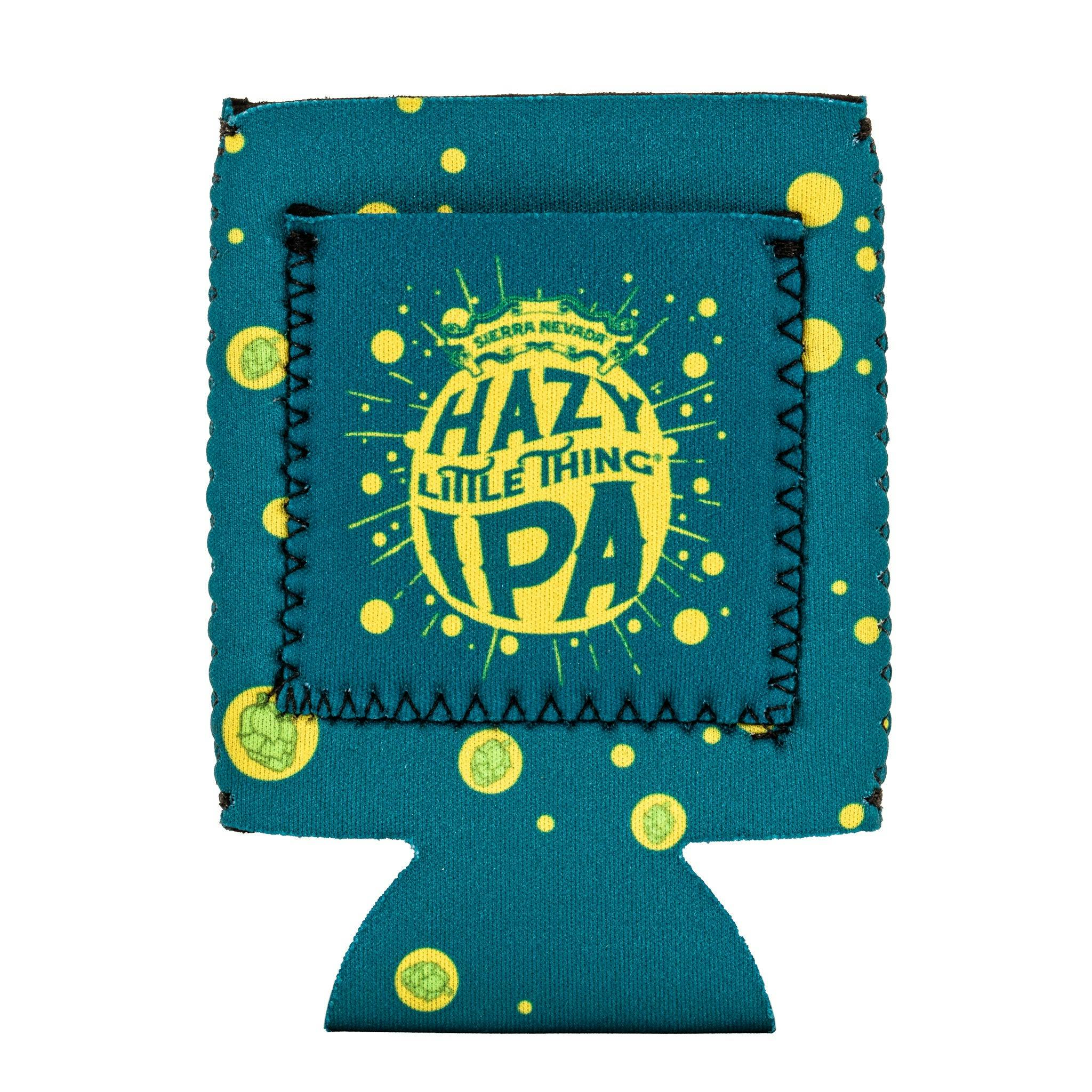 Hazy Little Thing Stash Pocket Beer Holder - shown empty and laying flat