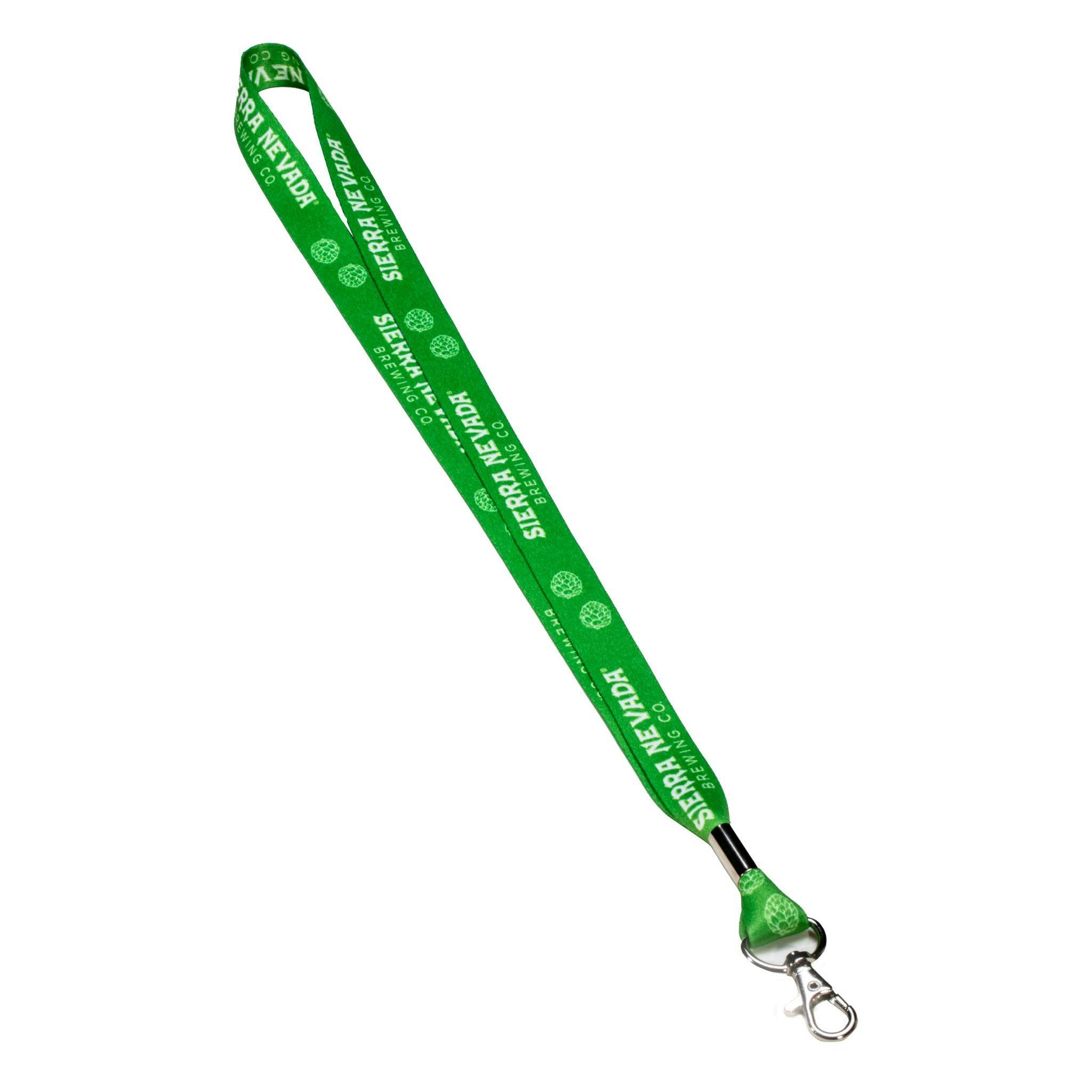 Sierra Nevada lanyard - view of the lanyard laid out straight with the clip visible at the end