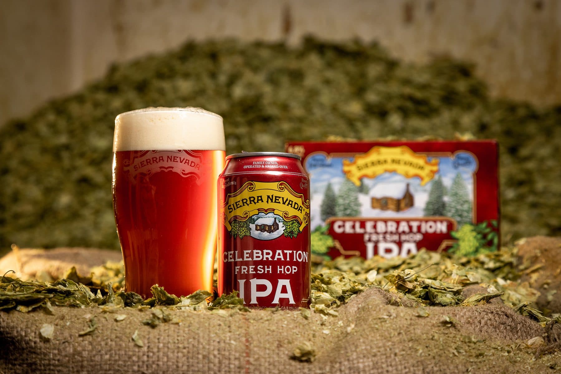 Celebration Fresh Hop IPA beers on hops