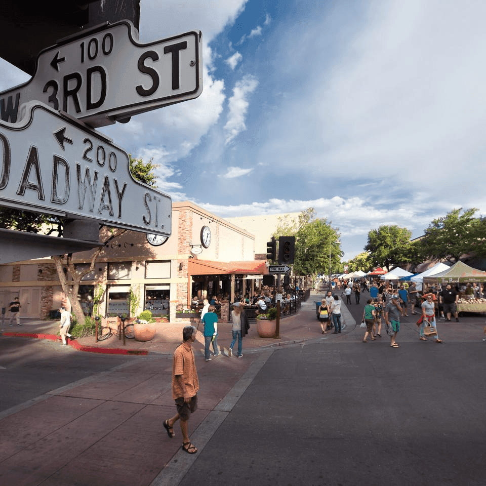 Crossroads in downtown Chico, CA