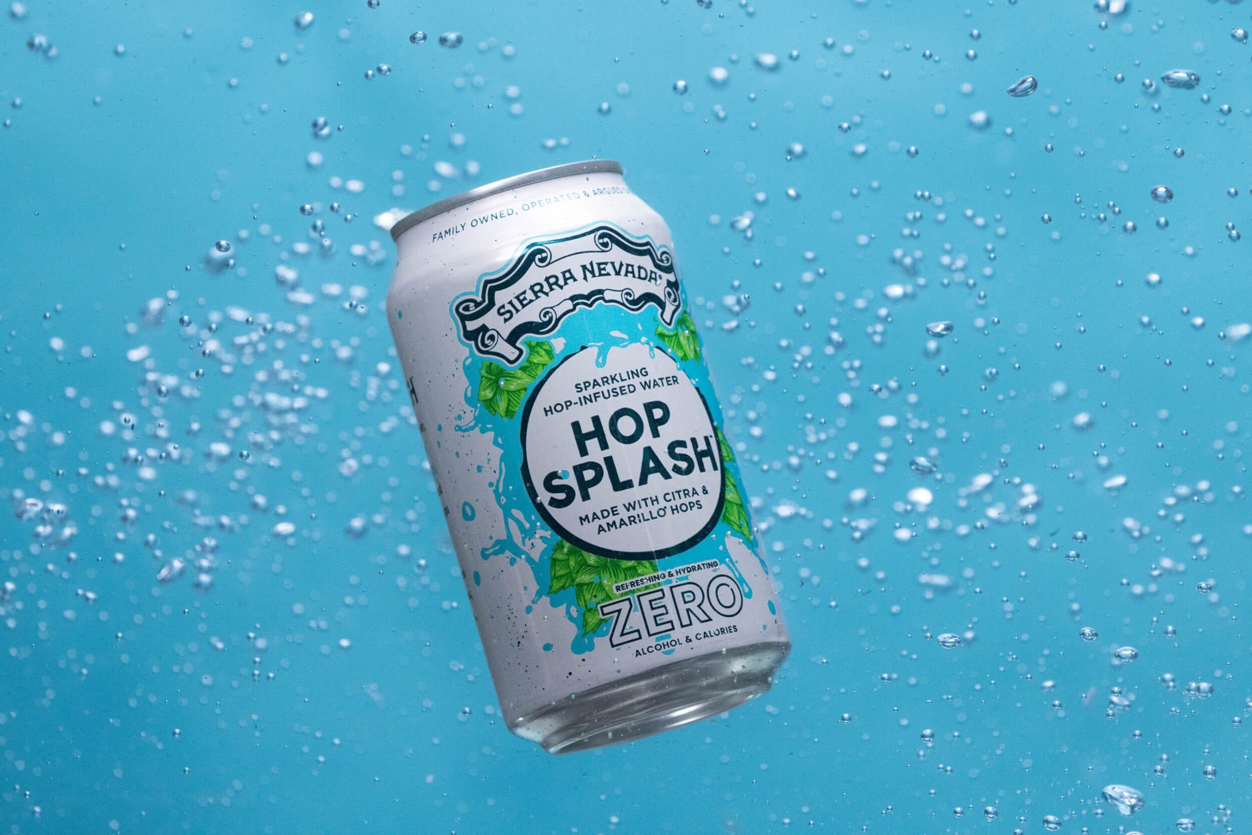 Hop Splash can in water