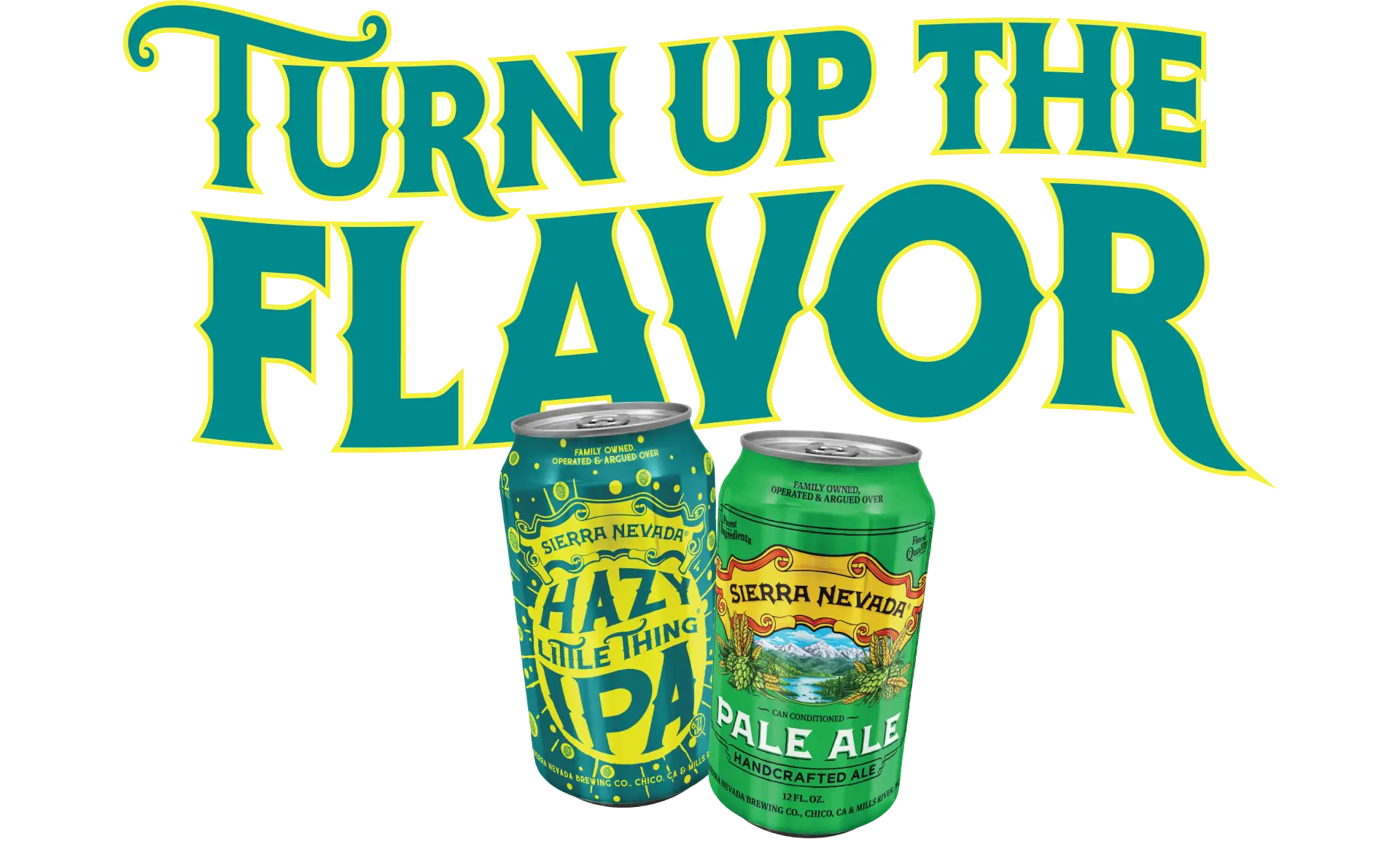 Turn up the Flavor - Pale Ale & Hazy Little Thing cans