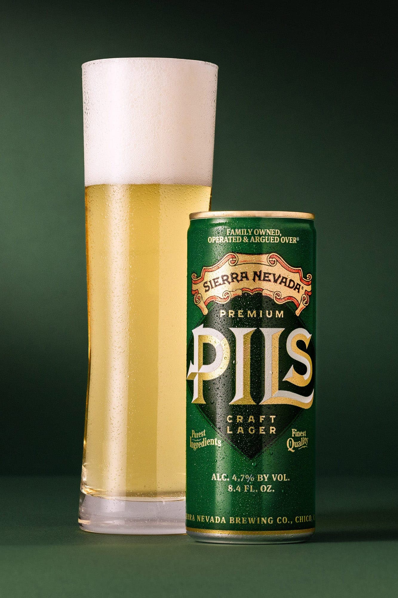 Sierra Nevada PILS glass and can