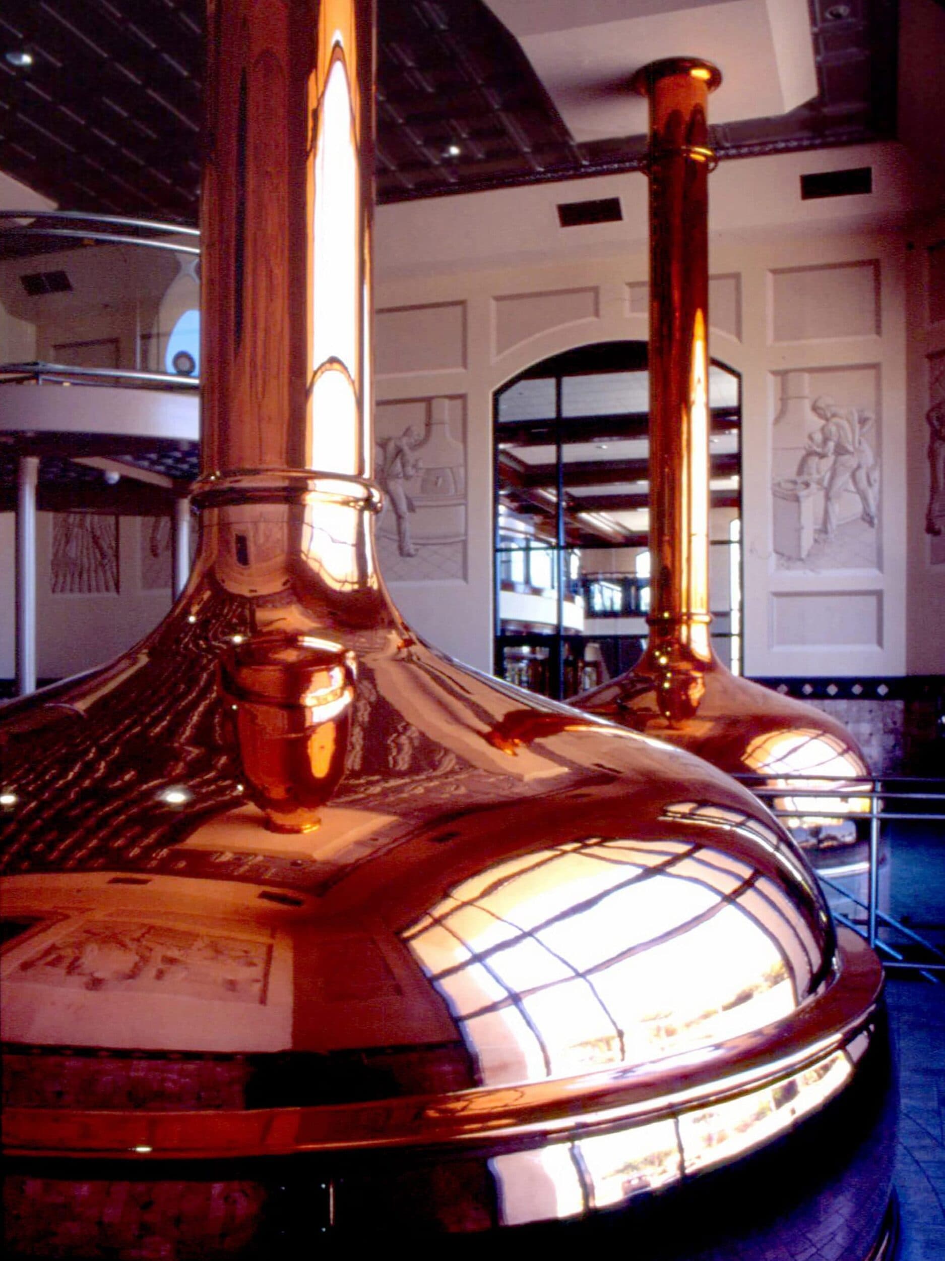 Brewing kettles in Sierra Nevada brewhouse