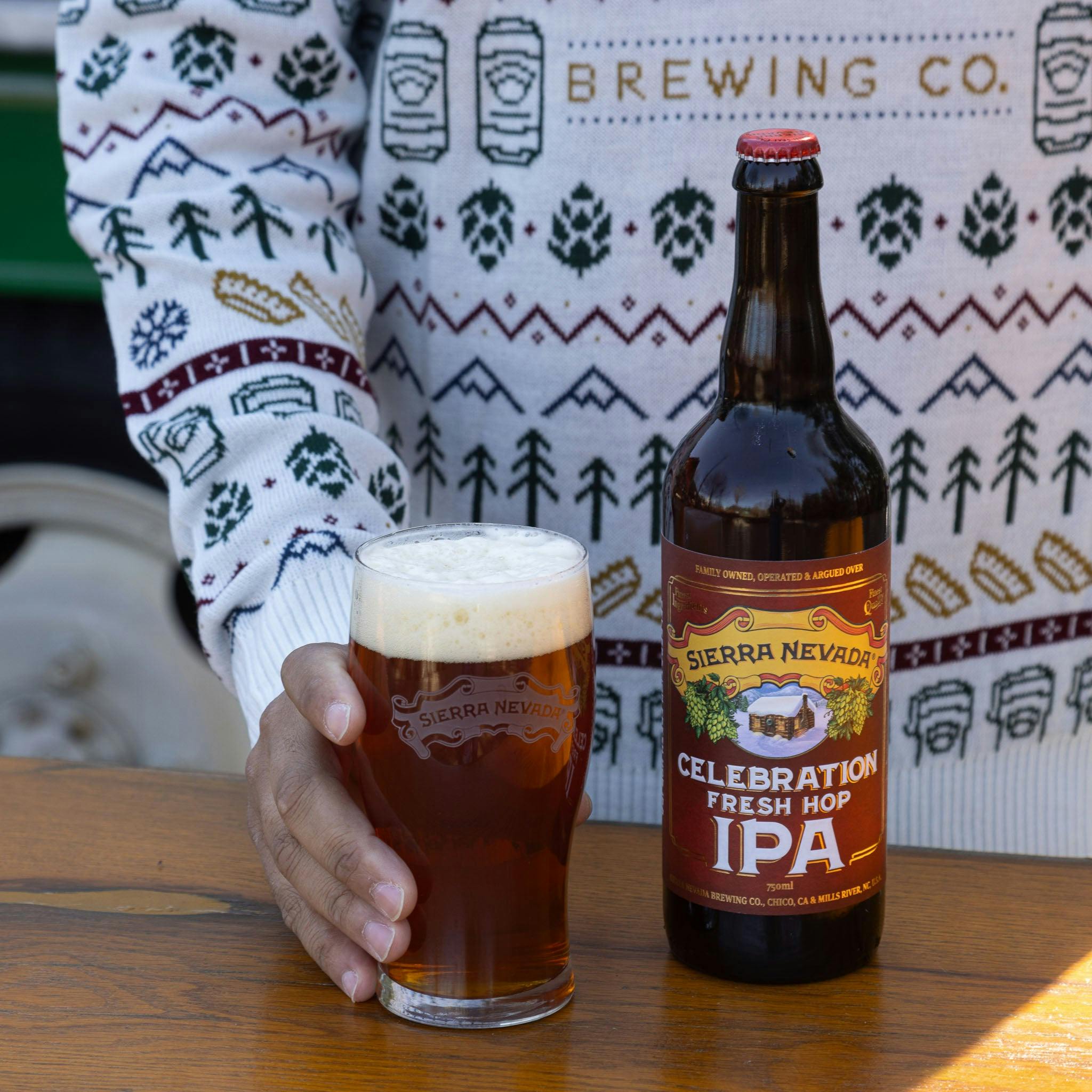 Sierra Nevada Brewing Co. Celebration IPA poured into a pint glass