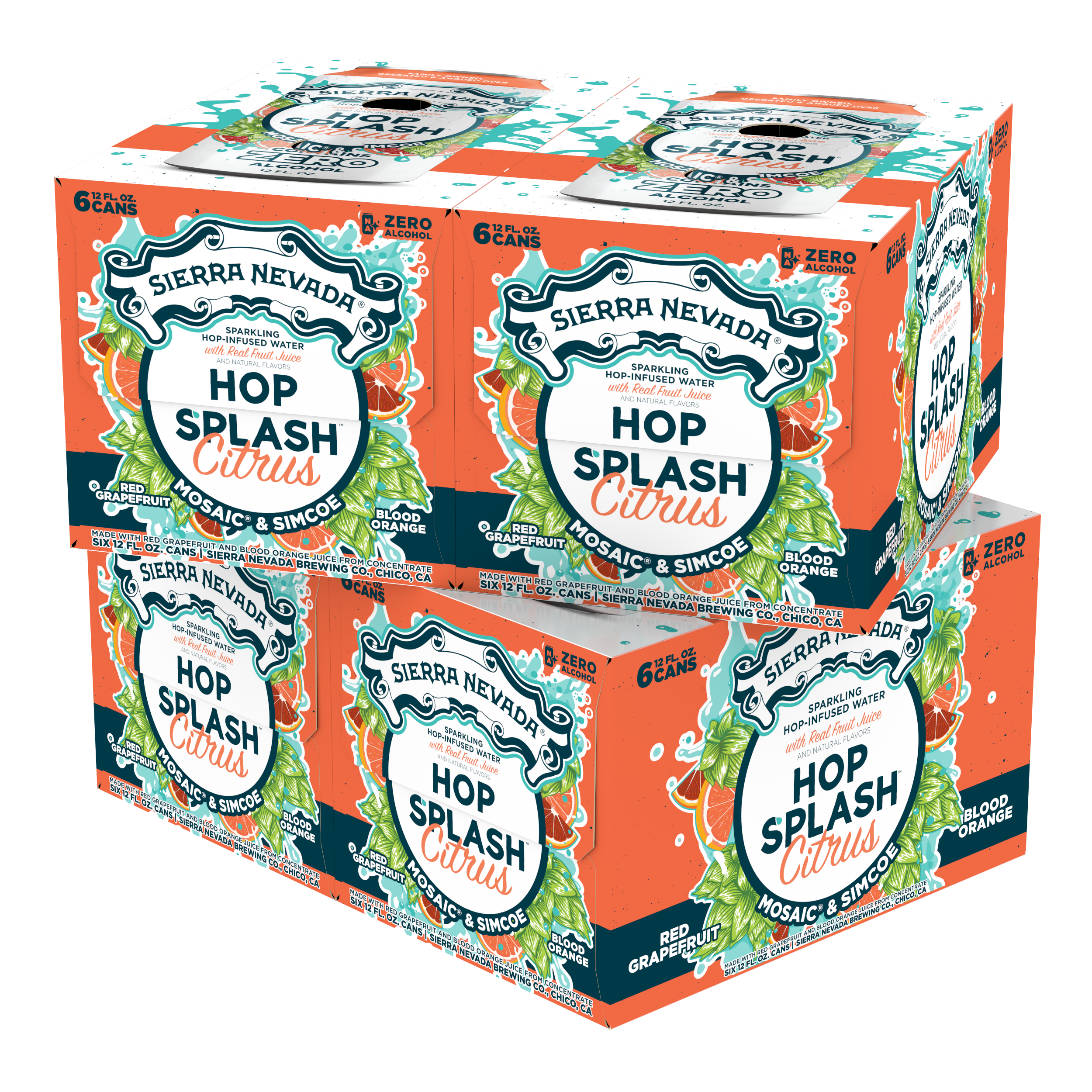Sierra Nevada Brewing Co. Hop Splash Citrus Non-Alcoholic Sparkling Hop Water - 24 Pack