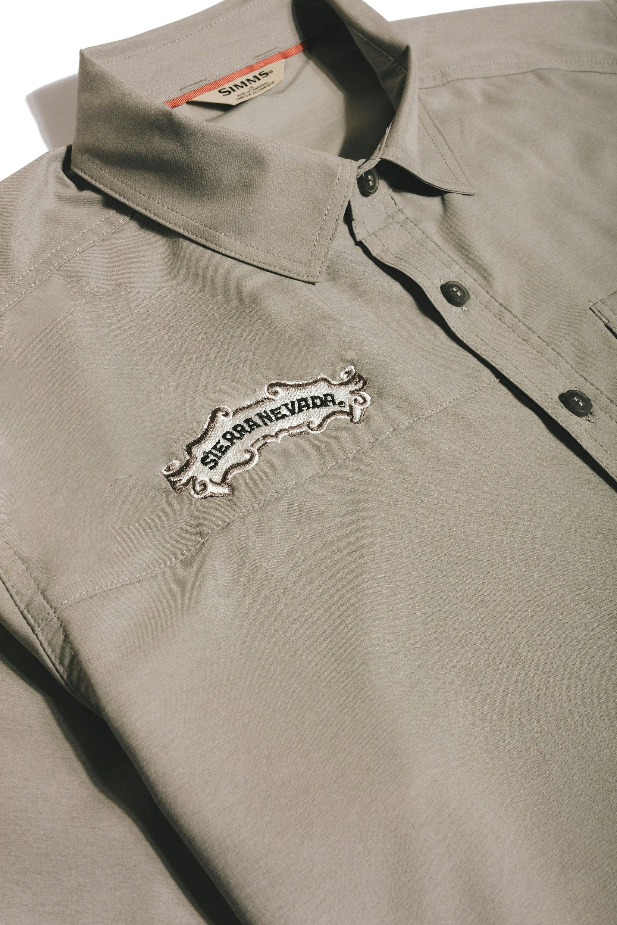 Sierra Nevada x Simms Challenger Short Sleeve Shirt - embroidered logo detail view