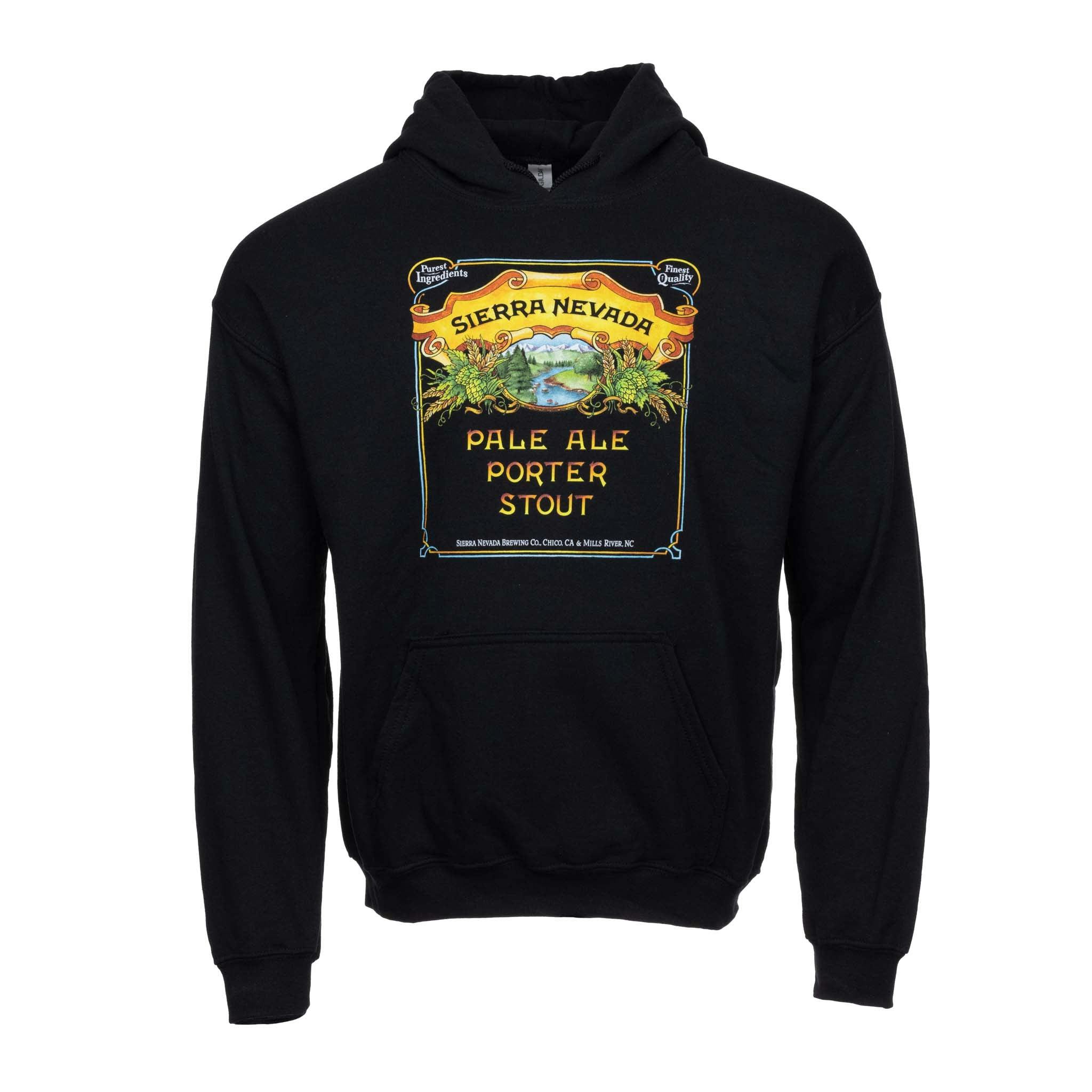 Sierra Nevada Pale-Porter-Stout Hooded Sweatshirt Black - Image of front
