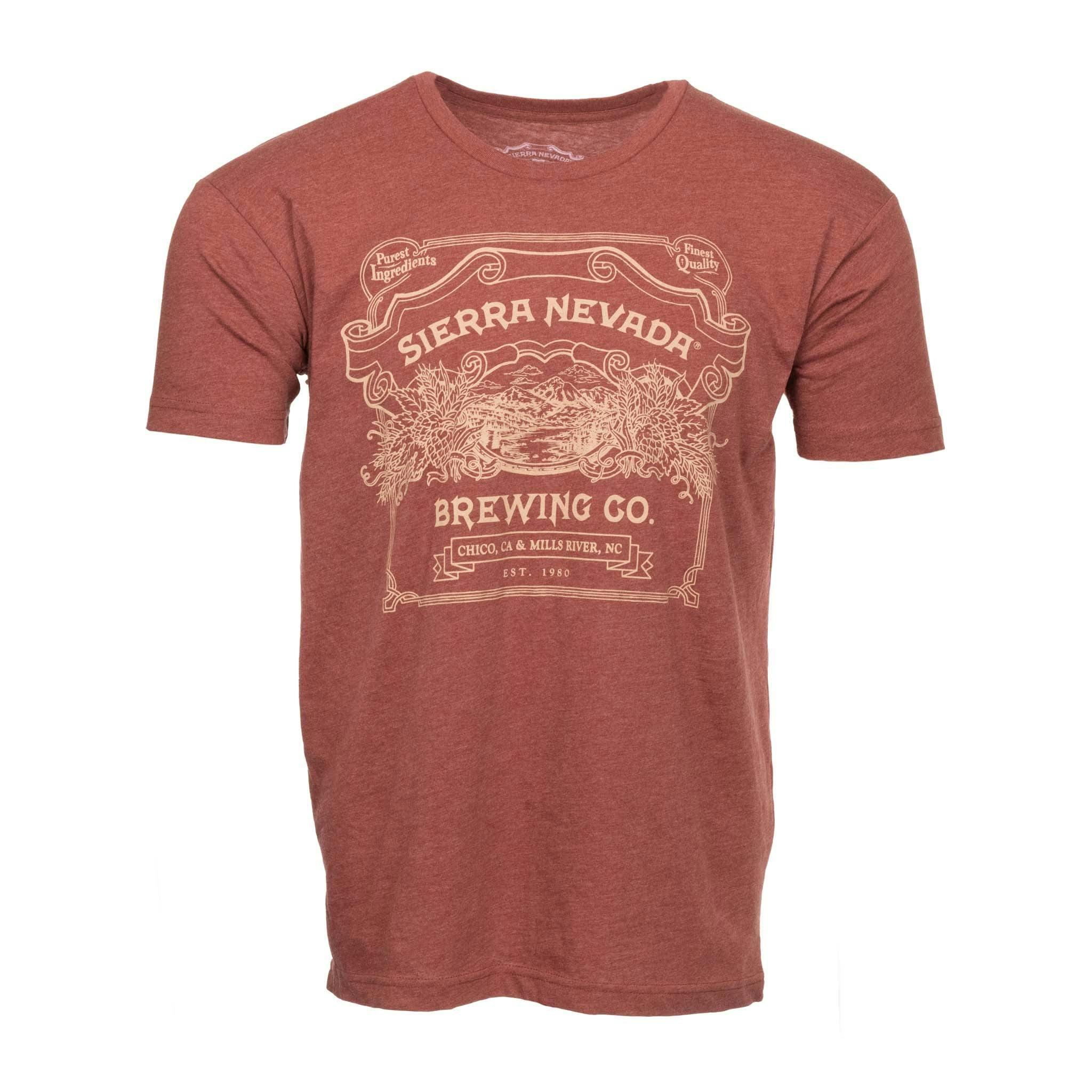 Sierra Nevada Handcrafted T-Shirt Rust - Front view