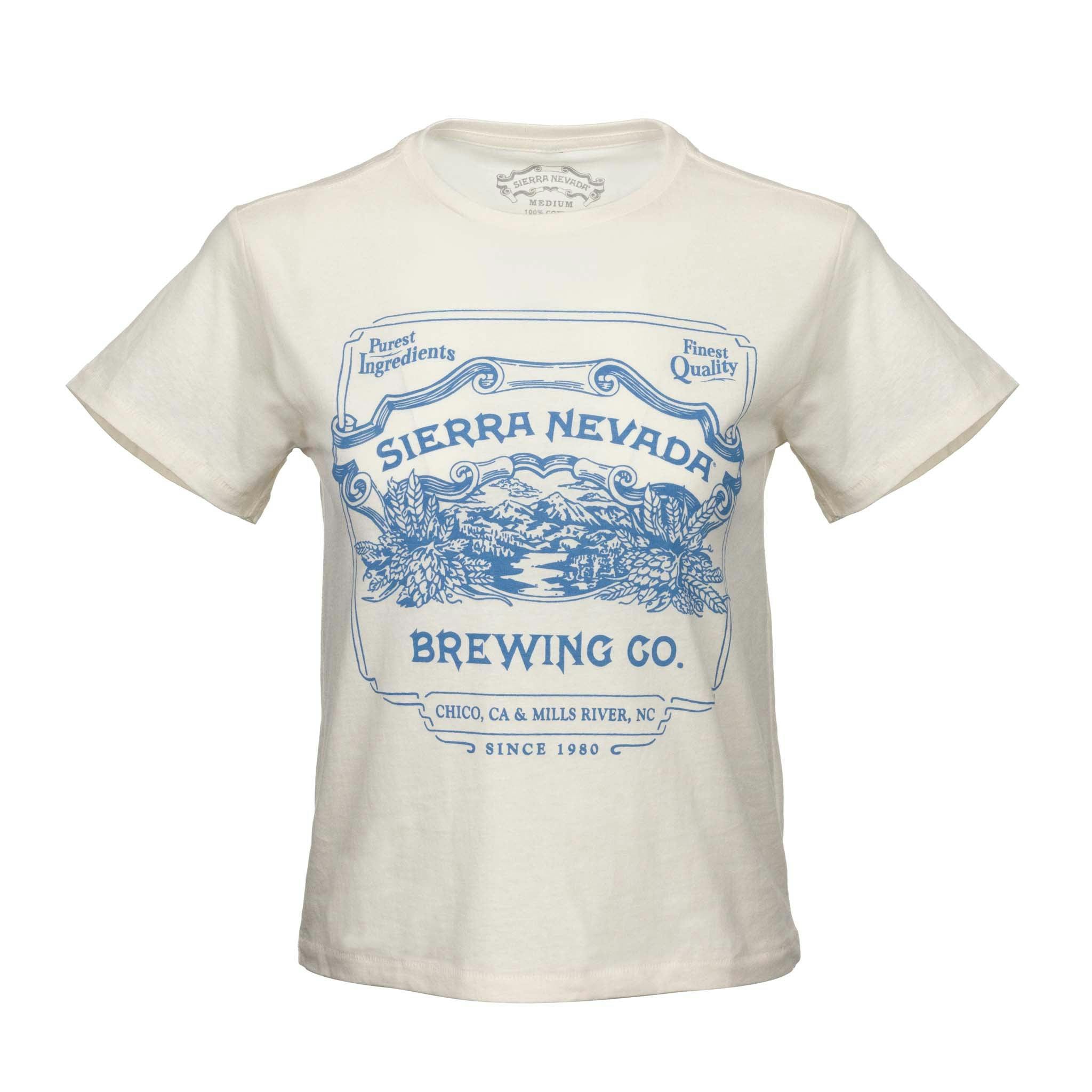 Sierra Nevada Women's Handcrafted T-Shirt Vintage White - Front view