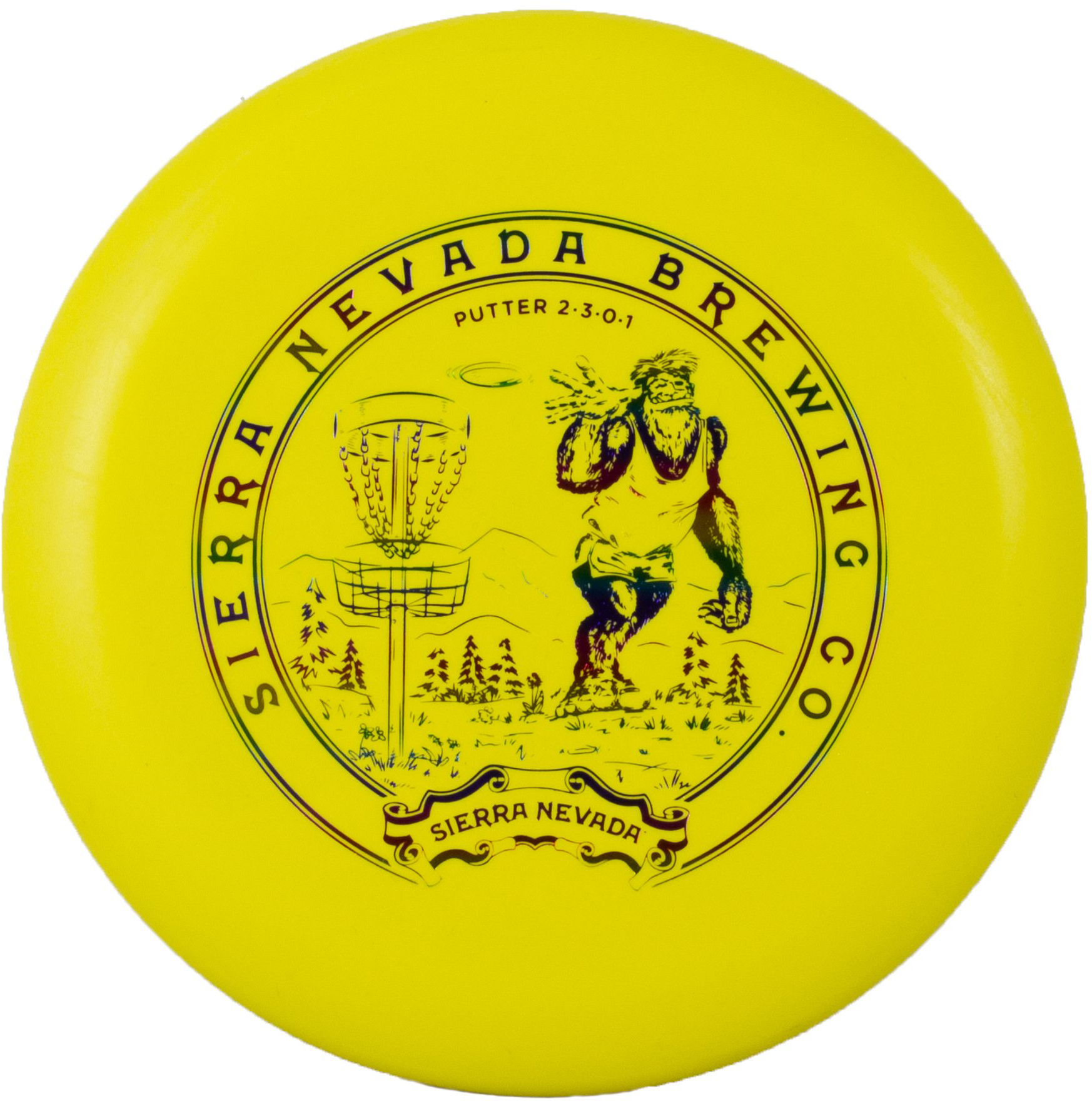 Sierra Nevada disc golf disc - yellow