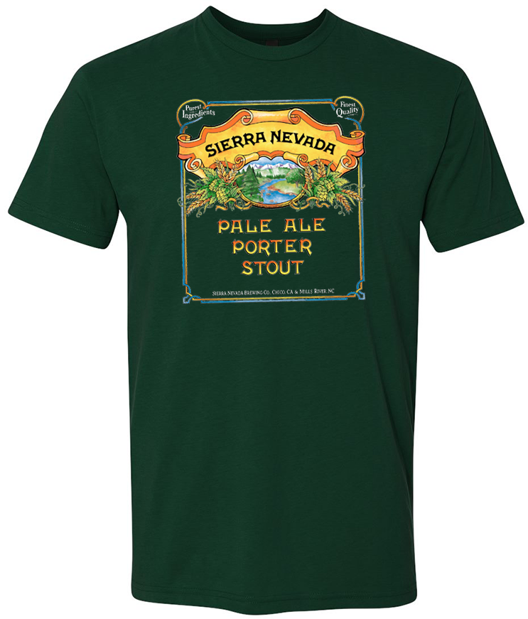 Sierra Nevada Pale Ale - Porter - Stout short sleeve green t-shirt