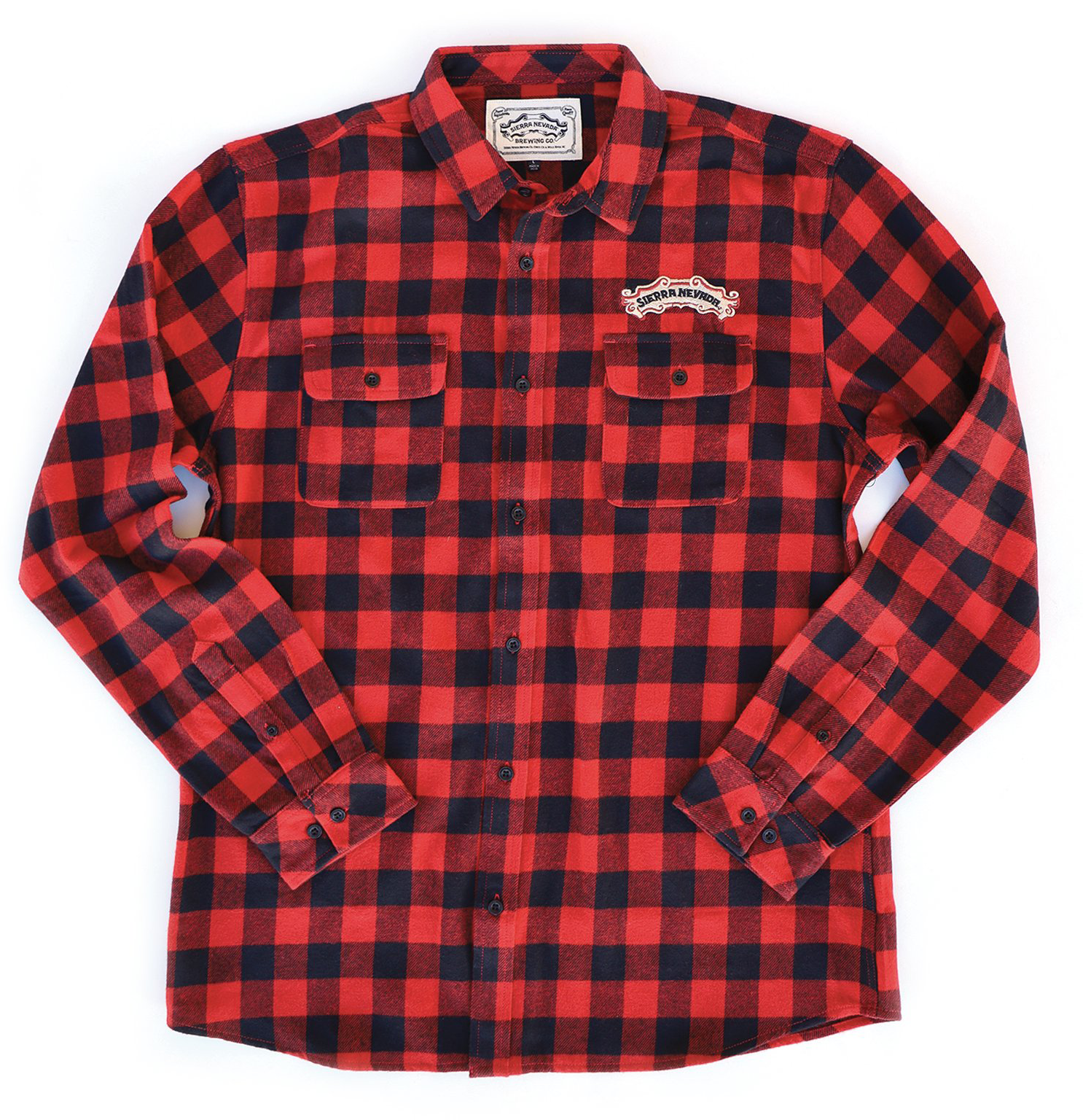 Sierra Nevada Celebration IPA custom red and black flannel button-down