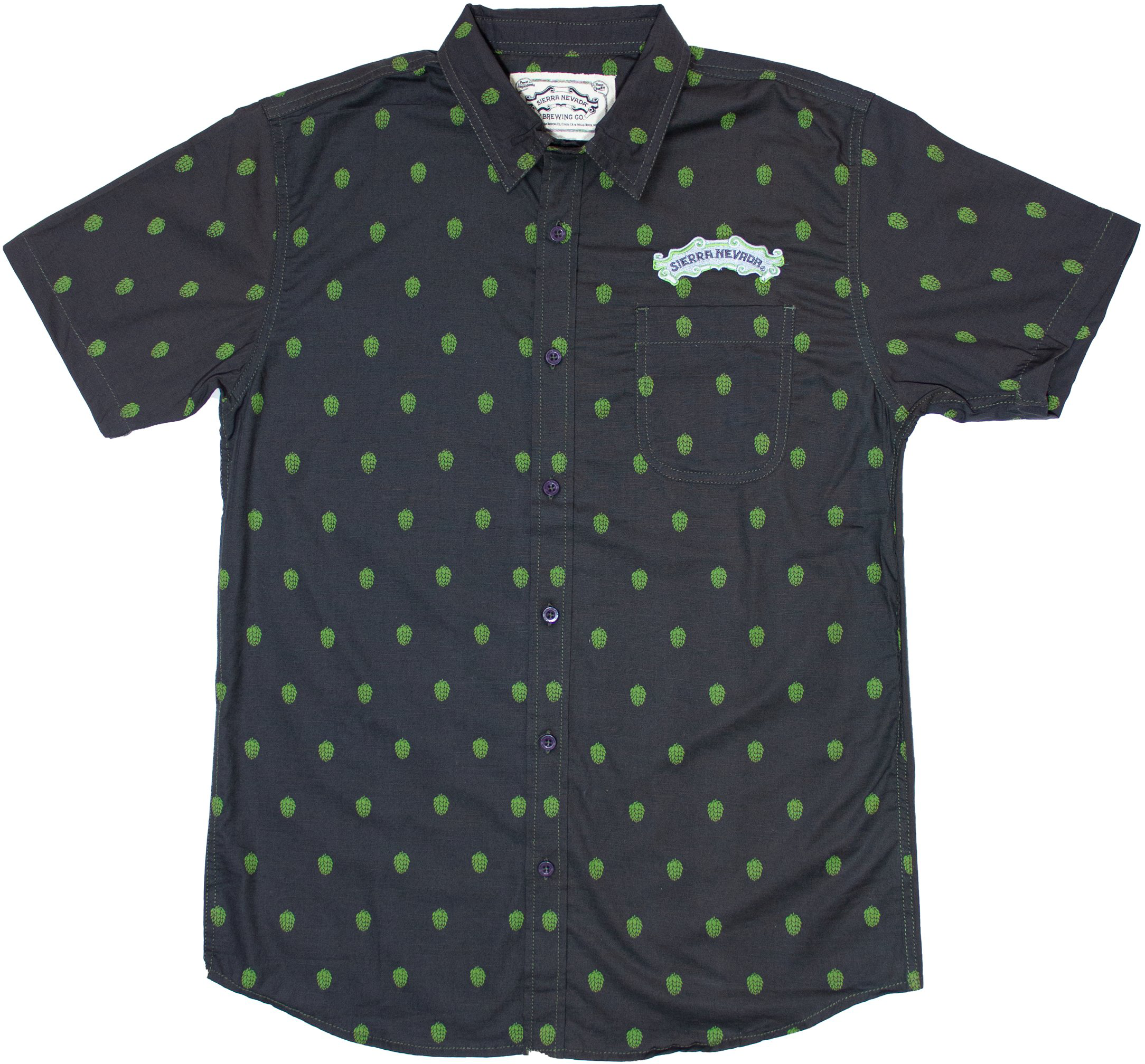 Sierra Nevada Men's Hop Custom Button Up Shirt with hop print