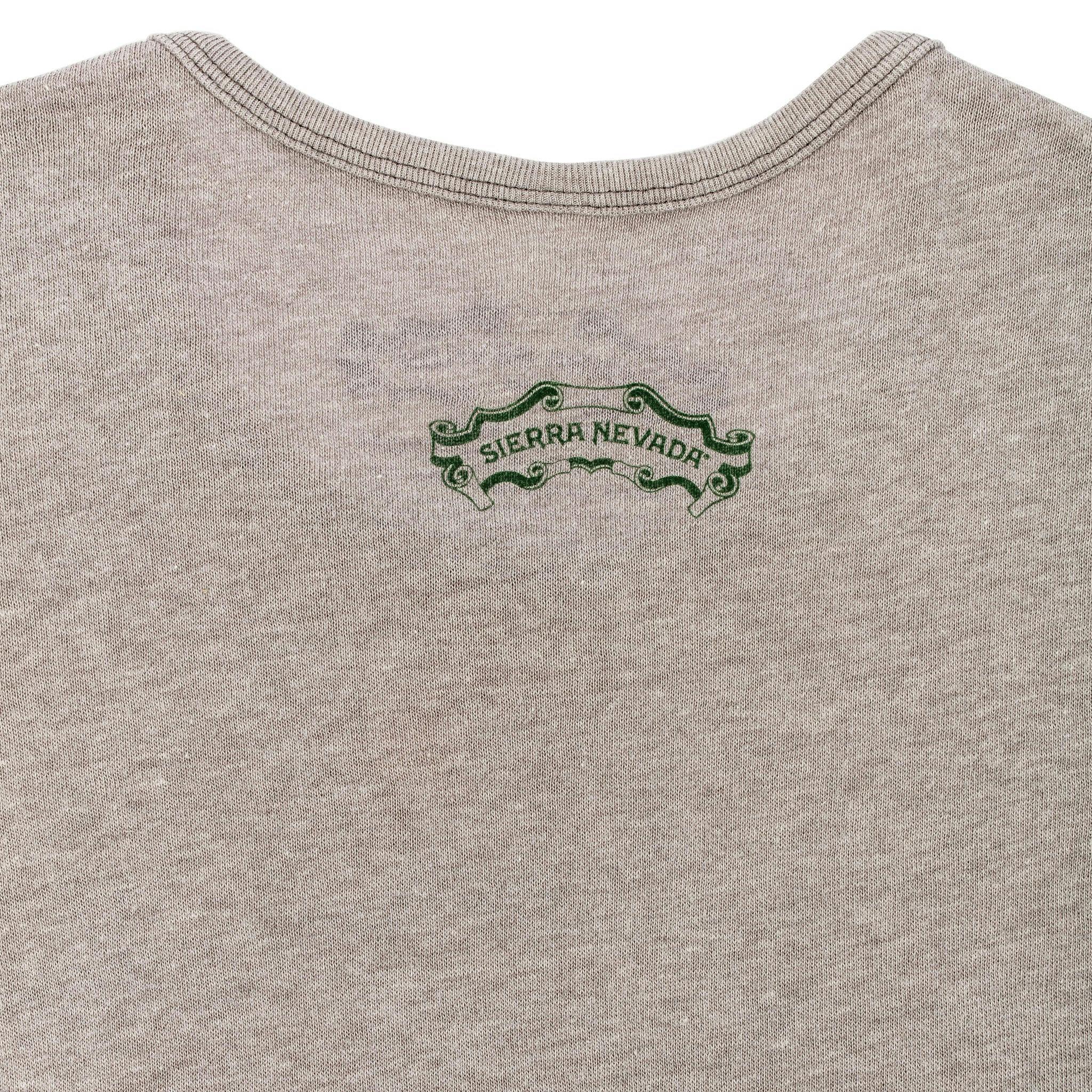 Close up of the Sierra Nevada logo on the back of the shirt.