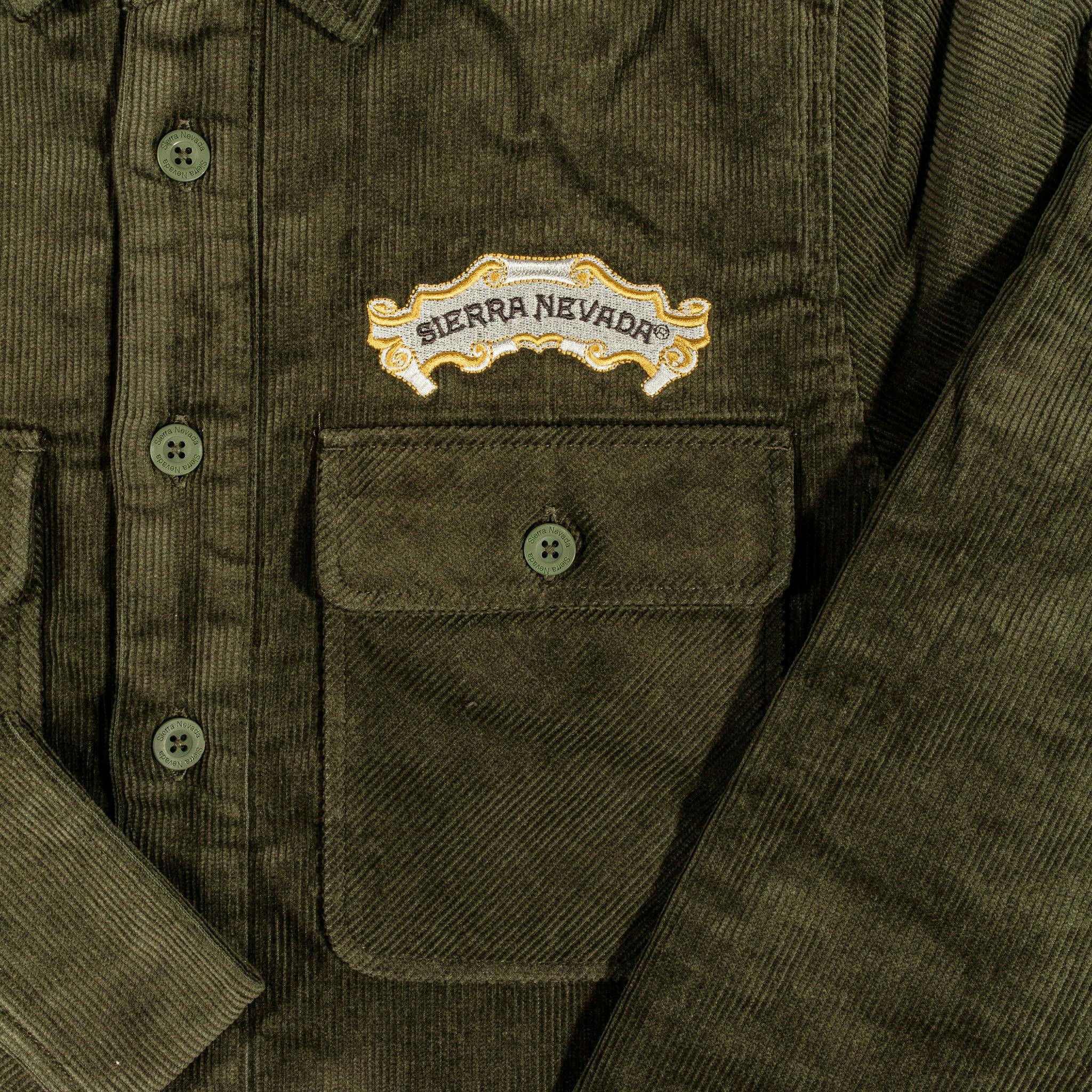 Sierra Nevada Sherpa Overshirt Forest - detail image of patch above chest pocket