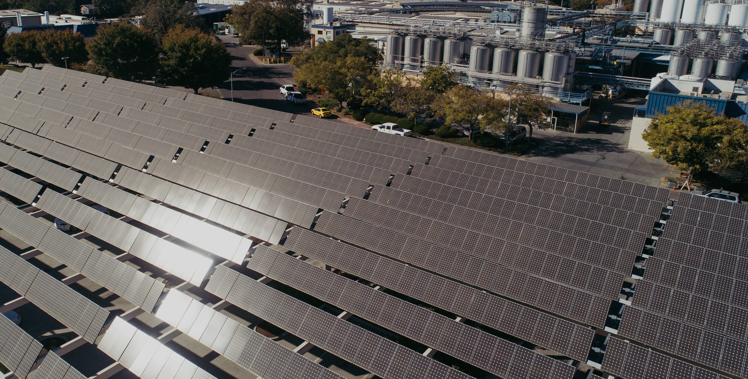 Angled solar panels.