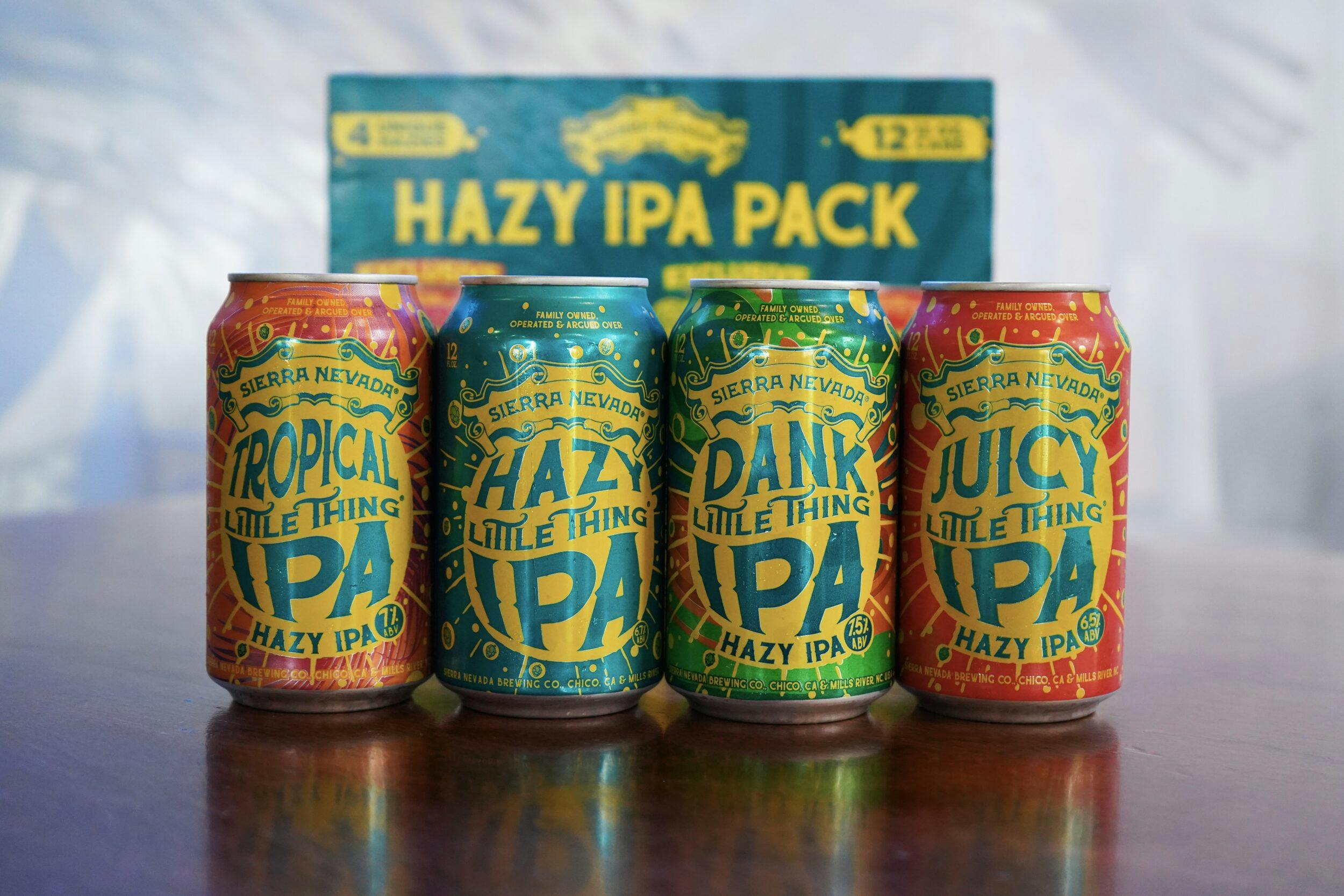 Lineup of cans that are in Hazy IPA Pack